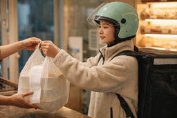 배달, 음식수령, 라이더, 서비스, 일상