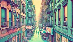 도시, 이웃, 도로, 거리, 도시의, 골목, 길, 대피소, 콘도, 식물, 미국골목