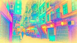 도시, 이웃, 도로, 거리, 도시의, 골목, 길, 대피소, 콘도, 식물, 미국골목