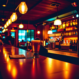 맥주, 바, 바에서맥주, 바텐더, 쓸쓸한, 휴식, 조용한