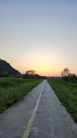 나의길, 노을, 혼자, 길, 러닝, 너