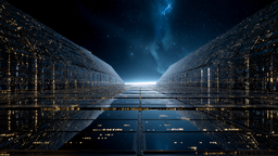 배경, background, 데이터센터, data, center, 우주데이터센터, space, 우주, 서버, server, 태양광패널, solar, panel, 우주정거장, station, 일출, sunrise, 솔라패널, array, 인프라, infrastructure, 네거티브스페이스, negative, 조명, lighting, 블루, blue, 템플릿, template, AI이미지, AI콘텐츠