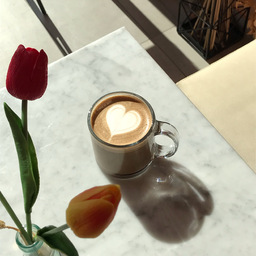 cafe, coffee, latte, tulip, flower, 꽃, 커피, 카페, 하트, love, 사랑