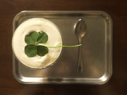 네잎클로버, 클로버, 행운, 크림라떼, 디저트, 탑뷰, 카페, clover, dessert, cafe
