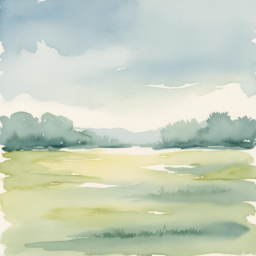수채화, 수채화배경, 하늘