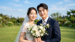웨딩, 결혼, 웨딩사진, 결혼사진, 웨딩AI사진챌린지, 야외, 피크닉, 어부바, 키스