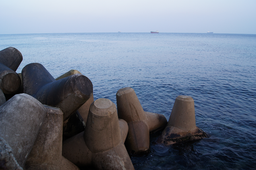 한적한, 고요한, 바다, 테트라포트, 테트라포드, deepblue, blue, calm, deep, dark, black, 검은, 깊은, Tetrapod, breakwater, waveabsorber, 방파제, 파도, sea