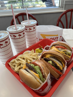 햄버거, 인앤아웃, 미국햄버거, 감자튀김, 패스트푸드, 음식, 세트, 콤보