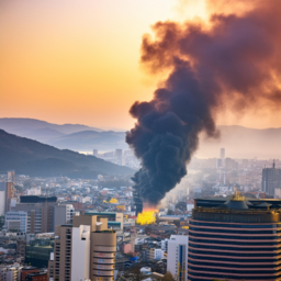 화재, 연기, 도시, 불, 대형화재, 소방, 소방관, 재난, 서울