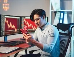 코인, 투자, 주식, 하락, 상승, 휴대폰, 폭락, 좌절