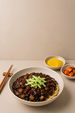 음식, 음식프레젠테이션, 식사, 젓가락, 그릇, 접시, 짜장면, 중국집