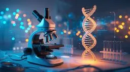미래형, 실험실, 빛나는, DNA, 첨단, 현미경, 과학, 연구, 디지털, 아트, 생생한, 조명, 파란색과, 주황색, 구조, 떠다니는, 나선, 테이블, 유리, 시험관, 홀로그램, 디스플레이, 현대, 최첨단, 기술, 혁신, 분자, 생물학, 유전, 시각화, 공상, 입자, 부드러운, 보케, 효과, 3D, 모델, 황금, 상세, 아트워크, 환경, 장비, 미래, 분위기, 세련된, 디자인, 생화학, 발견, 공학, 반사, 따뜻한, 빛, 과학의, 몽환적인