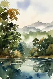 수채화, 자연, 감성, 배경화면