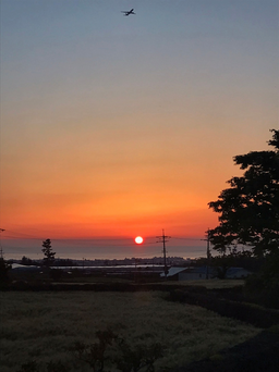 제주도, 노을, 해, 해지는풍경, 비행기, 고요한