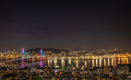 항구, 바다, 야경, 빌딩, 대교, 다리, bridge, light, horbor, 부두, 노을, 밤바다, skyline, 스카이라인