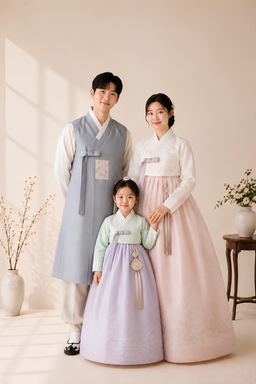 사람들, 사람, 어린이, 여성, 소녀, 의류, 코트, 가족, 한복, 설날