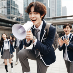 학생, 메가폰, 확성기, 합격, 화이팅, 수능대박, 수능합격, 대학입학, 대학합격