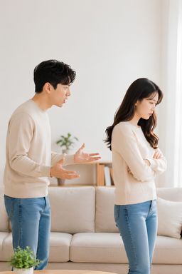 논쟁하다, 대화, 사람, 성인, 남성, 여성, 소녀, 비탄, 머리, 다툼