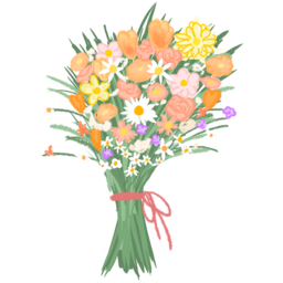 꽃, 꽃다발, 수채화, 크레파스, 색연필, 감사, 축하, 고백