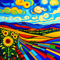 컬러, 색채, 미술, 유화, 화려한, 그림, art, 여성, 히피, 색깔, 아트, 풍경