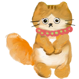 고양이, 유화, 손그림, 캣, 귀여운