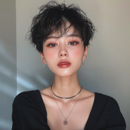 사람, 여성, 보석류, 목걸이, 머리카락, 숏컷, 숙녀, 픽시컷, 버드컷, 여자, 짧은머리, 성인여성, 성인여자, 쇄골