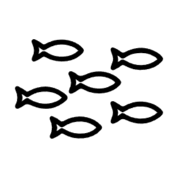 물고기떼, 물고기, 생선, 라인아트, 선화, 아이콘, 심볼, 로고, 일러스트, 수산물, 바다, 강, 자연, 동물, 무리, 군집, 유영, 수영, 수중, 귀여운, 단순한, 미니멀, 그래픽, 벡터, 해양생물