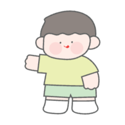 캐릭터, 귀여운, 미소, 노랑, 연두, 안녕, 어린이, 유아, 아동, 남자아이