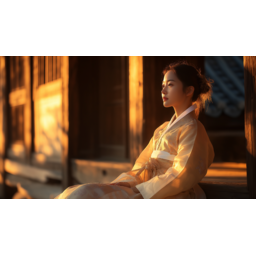 한복, 고전미, 여성, 미인, 전통가옥, 노을, 따뜻한조명, 조용함, 감성적인, 햇살, 전통미인, 앉은자세, 한국미, 여인의시간, 정적인, 담백함, 고요한분위기, 황금빛, 소녀같은, 따뜻한눈빛, 한복여자, 촬영분위기, 자연광, 시간의흐름, 한옥, 여유, 정적인아름다움, 빛과그림자, 한복포즈, 정갈함