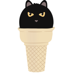 크림, 디저트, 음식, 아이스크림, 귀여운, 고양이, 검정, 여름