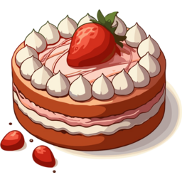 음식, 케이크, 생크림, 딸기, 생일케이크, 축하케이크, 디저트, 카페, 달달한, 달콤한, 맛있는, 일러스트, 이미지, cake, food, strawberry, sweet, cafe, dessert, delicious