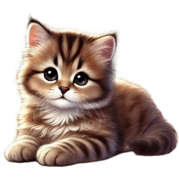 고양이, 캐릭터, 앉아, 앉은