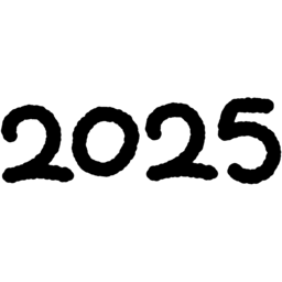 일러스트, 숫자, 0, 2, 5, Number, 새해, 신년, 2025, 손글씨, 블랙