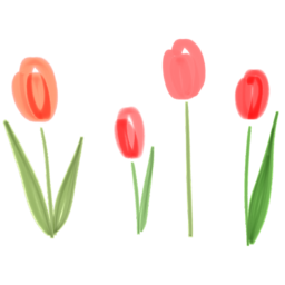튤립, 꽃, 여름, 일러스트, 꽃일러스트, 꽃그림, 그림, 마카, 매직, 꽃밭