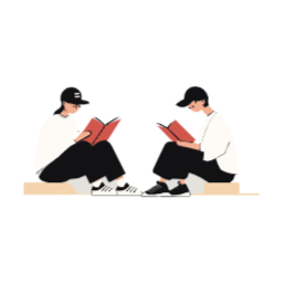 독서, 책, 학습, 스터디, 인물, 남녀, 젊은이, 친구, 커플, 함께, 나란히, 앉아서, 읽기, 모임, 지식, 성장, 교류, 소통, 집중, 평화로운, 걷기