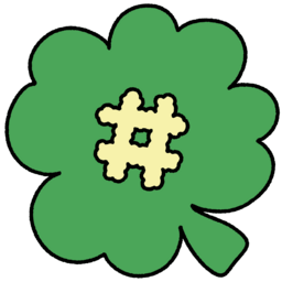 일러스트, 샵, 우물정, 태그, 네잎클로버, 행운, 럭키, 숫자, 클로버, 토끼풀, 초록, Green, Lucky, 특수문자