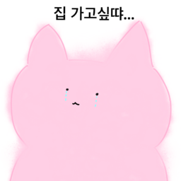 고양이, 핑크, 집, 눈물, 귀여움, 불쌍함