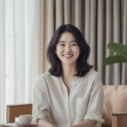웃는여자, 자연미, 여성, 미인, 단정한, 실내촬영, 부드러운조명, 따뜻함, 편안한분위기, 청순한인상, 화이트셔츠, 환한미소, 감성, 일상여자, 자연광, 편안한미인, 소탈한느낌, 집안풍경, 밝은표정, 단정한머리, 여유있는미소, 화사함, 포근함, 자연스러움, 편안한매력, 세련된일상, 집콕분위기, 미소가예쁜, 깨끗한이미지, 따뜻한인물
