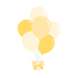 풍선, 노랑풍선, 풍선다발, 파티, 축하, 생일, 이벤트, 리본, 일러스트, 장식