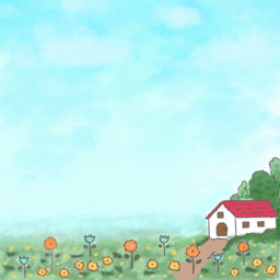 집, 정원, 주택, 목가, 꽃밭, 하늘, house, garden, sky