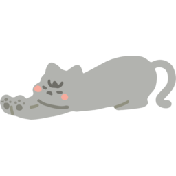고양이, 고양이캐릭터, 기지개