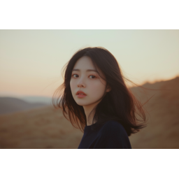 노을빛, 감성여자, 청순한표정, 자연광, 여성, 미인, 바람부는머리, 풍경과인물, 여운, 잔잔함, 가을빛, 야외촬영, 부드러운빛, 조용한감정, 소녀느낌, 시선이끄는, 분위기여자, 정적인포즈, 자연미, 깊은표정, 고요한풍경, 머릿결, 청량한, 감성초상, 생각하는모습, 노을하늘, 내추럴룩, 자유로운느낌, 감정선이보이는, 여인의시선