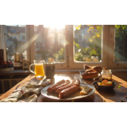 배경, 배경화면, 바탕화면, 섬네일, 유튜브, 아침식사, 오렌지쥬스, 빵, 토스트, 계란후라이, 소시지