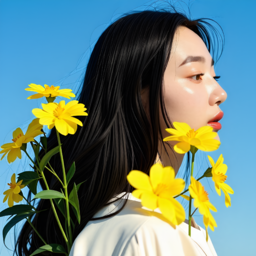 꽃, 꽃꽂이, 꽃다발, 모델, 하늘배, 배경, AI, 데이지, 장미, 해바라기