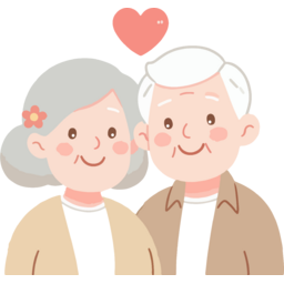 노부부, 부부, couple, 늙은, 나이든, 노인, old, person, people, 일러스트