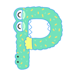 알파벳, 영어, 파닉스, 글자, 폰트, 공부, 대문자, 몬스터, p, 이니셜