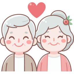 노부부, 부부, couple, 늙은, 나이든, 노인, old, person, people, 일러스트