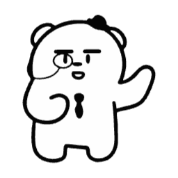 곰캐릭터, 신사캐릭터, 넥타이, 단안경, 단안경캐릭터, 검은모자, 백곰, 발표, 소개, 방향