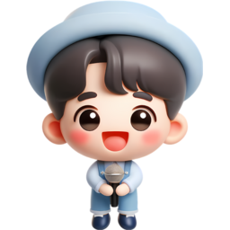 어린이, 남자아이, 아이, 모자를쓴, 장기자랑, 대회, 노래자랑, 노래하는, 가수, 마이크, 노래를부르는, 음악, 귀여운, 유치원생, 사랑스러운, 3d, cartoon, anime, 만화스타일, 애니메, 서있는, 웃고있는, 노래하는아이, 말하는, 발표하는, 알려주는, 설명하는