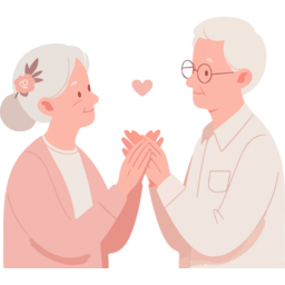 노부부, 부부, couple, 늙은, 나이든, 노인, old, person, people, 일러스트